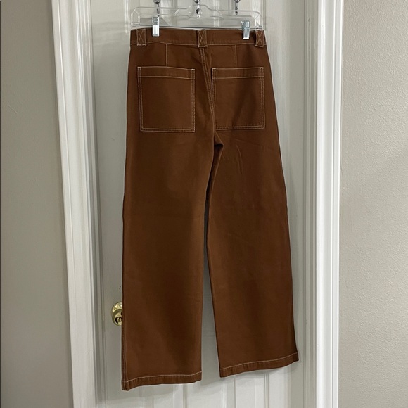 Madewell Brown Emmett Wide Leg Pants Size 27P NWOT - Picture 2 of 4